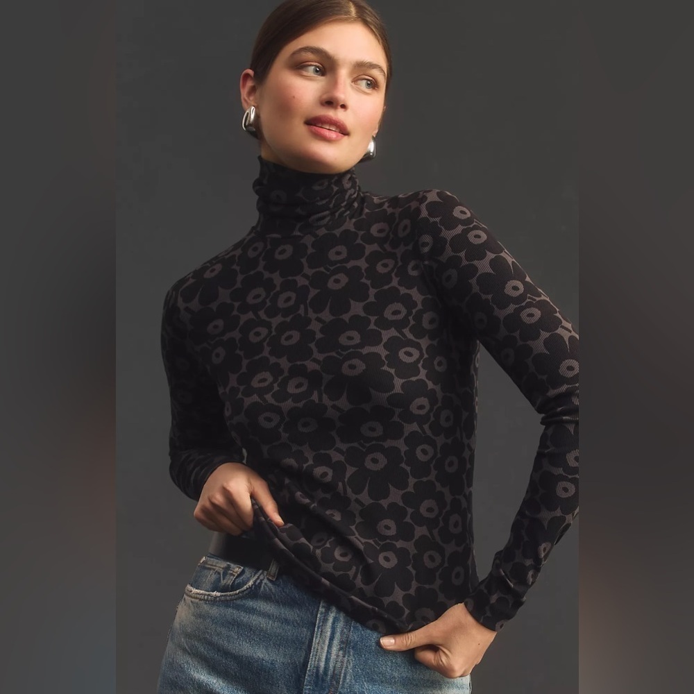 NWT Marimekko Emali Unikko Turtleneck Top